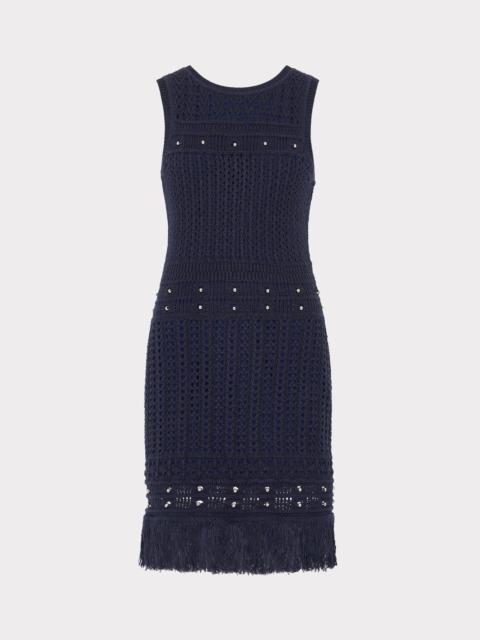 MILLY Beaded Fringe Knit Shell Dress