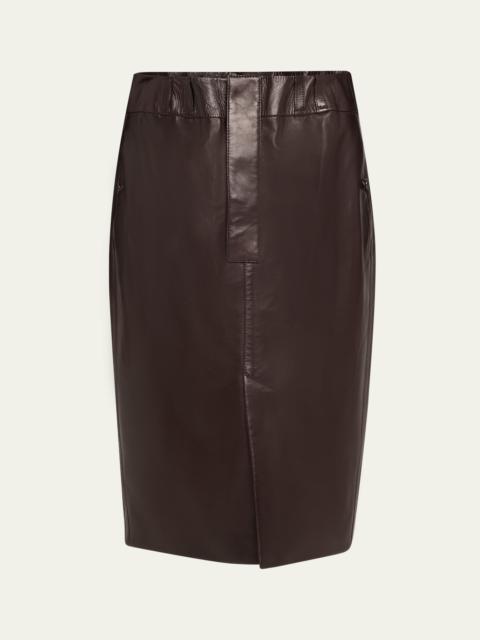 SAINT LAURENT Leather Pencil Skirt