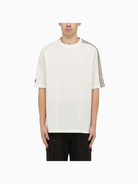 White crew-neck t-shirt with logo