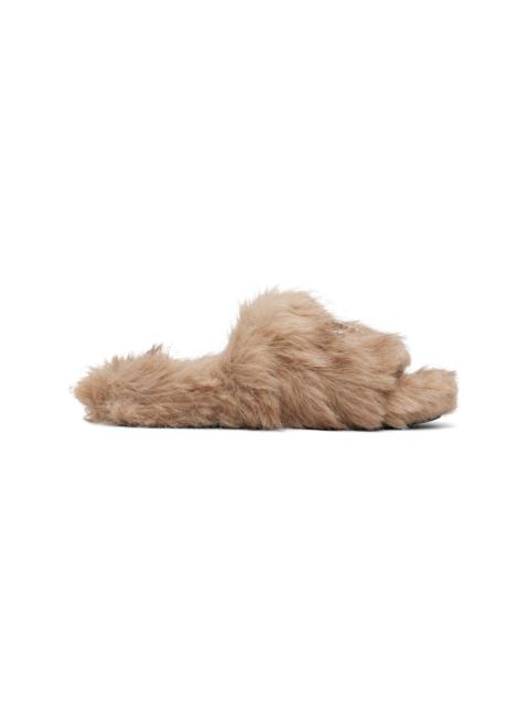BALENCIAGA Beige Furry Slides