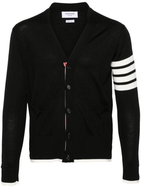 Thom Browne Jersey Stitch Relaxed Fit V Neck Cardigan