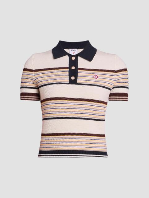 CASABLANCA Women's Café Striped Cotton & Wool-Blend Polo Top - Multi