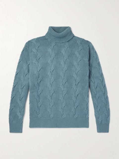 THOM SWEENEY Cable-Knit Cashmere Rollneck Sweater