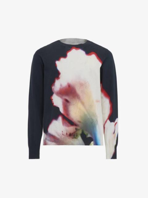 Men's Solarised Flower Jumper in Black/multicolor