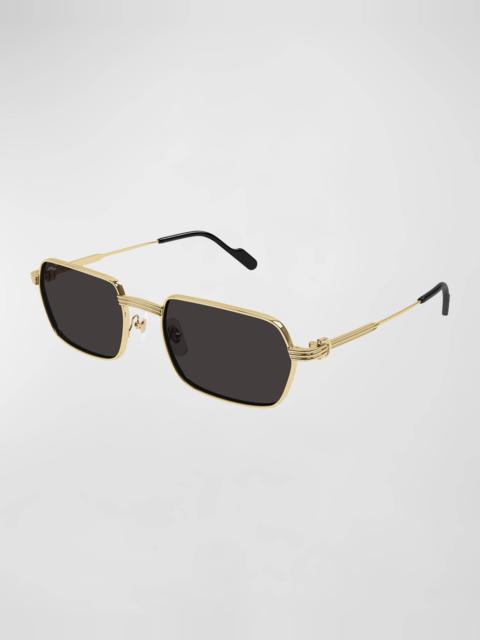 Cartier Men's Metal Rectangle Sunglasses