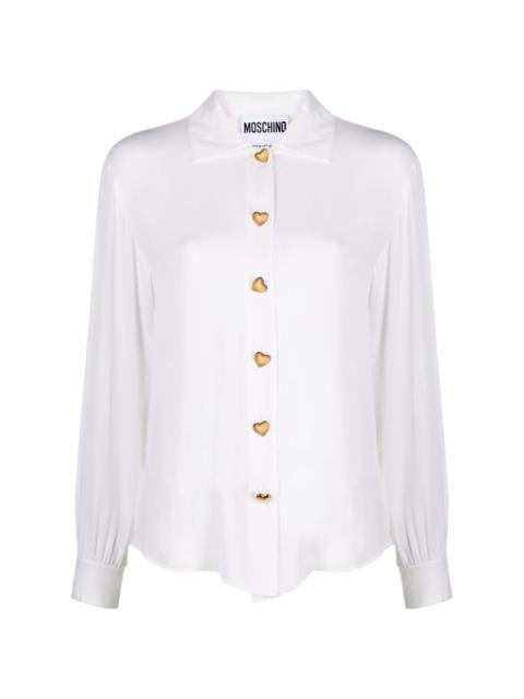 Moschino heart-shaped buttons silk shirt | REVERSIBLE