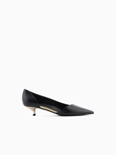 GIORGIO ARMANI D'ORSAY COURT SHOES IN CALFSKIN