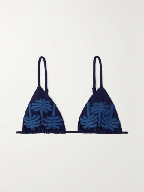 Johanna Ortiz + NET SUSTAIN Enjipai tasseled embroidered recycled bikini top