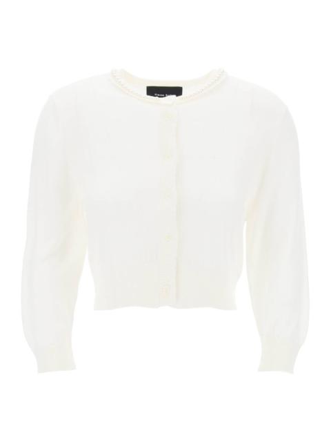 Simone Rocha CROPPED CARDIGAN WITH PEARLS