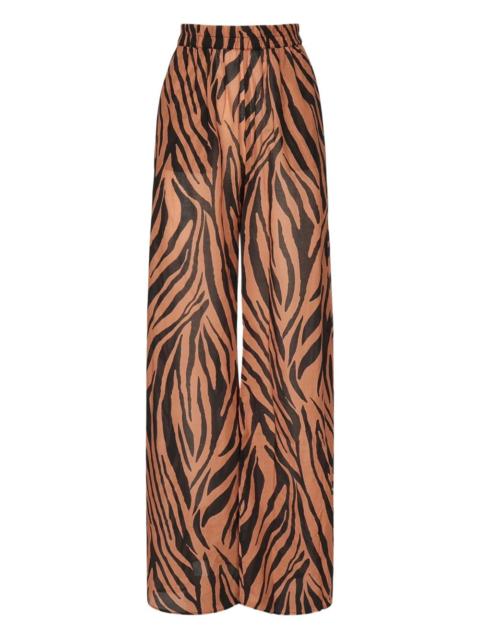 THE ANDAMANE zebra-print elastic-waist trousers