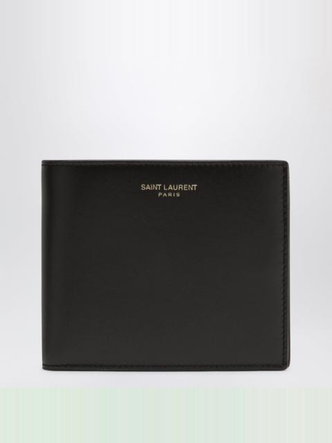 SAINT LAURENT East/West brown and burgundy leather wallet