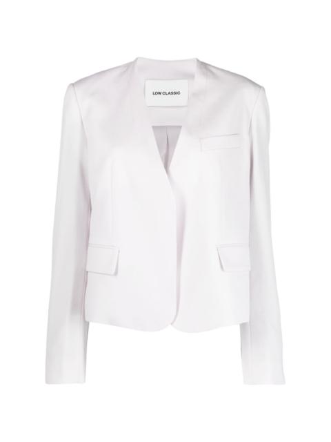 single-breasted collarless blazer