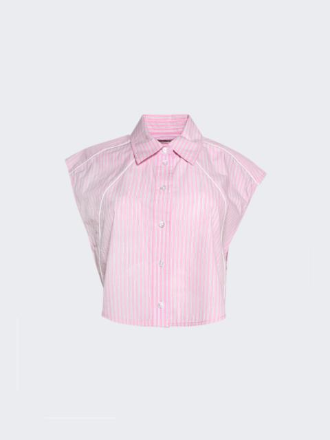 alexanderwang.t Cropped Button-up Shirt Pink Stripe