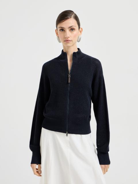 Brunello Cucinelli Cotton sparkling net cardigan