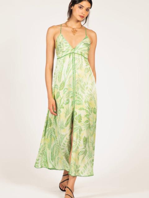 Poupette St Barth Long Dress Denise - Green Calathea