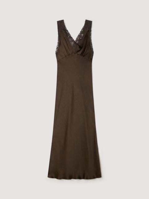 Sandro LACE COLLAR MAXI DRESS