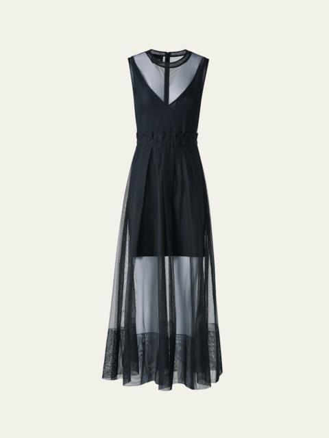 AKRIS Techno Tulle Fit-&-Flare Gown