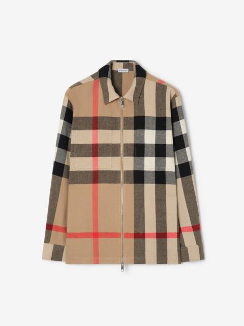 Burberry Check Wool Cotton Overshirt