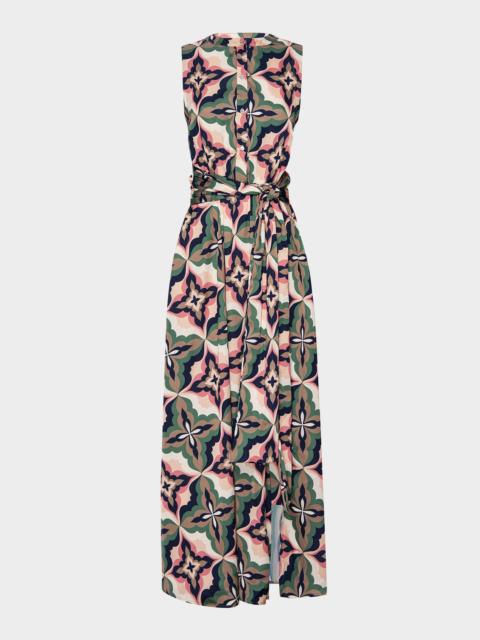 MISA Anabella Mosaic Tile Maxi Dress