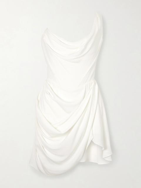 Vivienne Westwood Doll One-shoulder Draped Silk-crepe Mini Dress