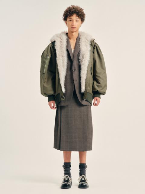 Simone Rocha Oversized Split Faux Fur Hood Bomber Jacket
