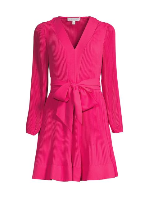 MILLY Women's Liv Pleated Belted Minidress - Milly Pink