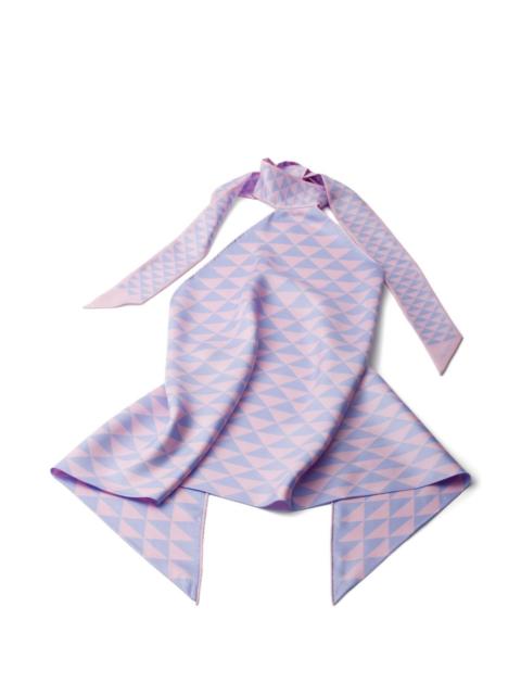 Prada printed silk twill halter top