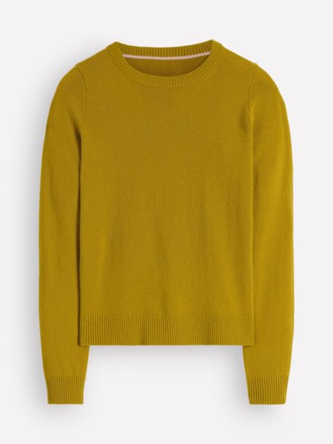 BODEN Elsie Cashmere Crew Sweater-Spiced Yellow