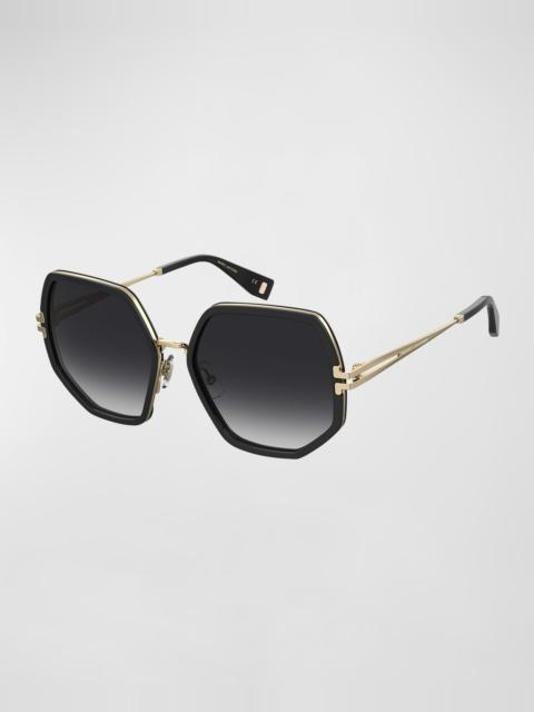 Marc Jacobs Geometric Metal & Acetate Square Sunglasses