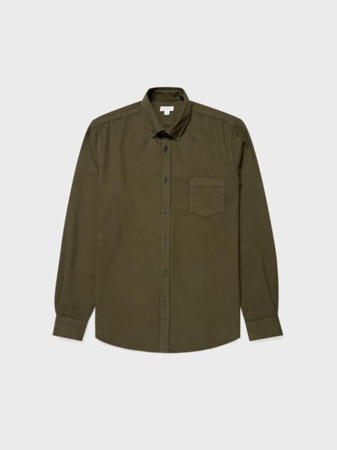 Sunspel Brushed Cotton Flannel Shirt