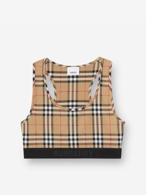 Burberry Logo Detail Vintage Check Bra Top