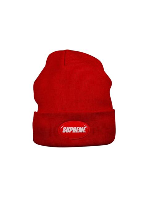 Supreme Rubber Patch Beanie 'Red'