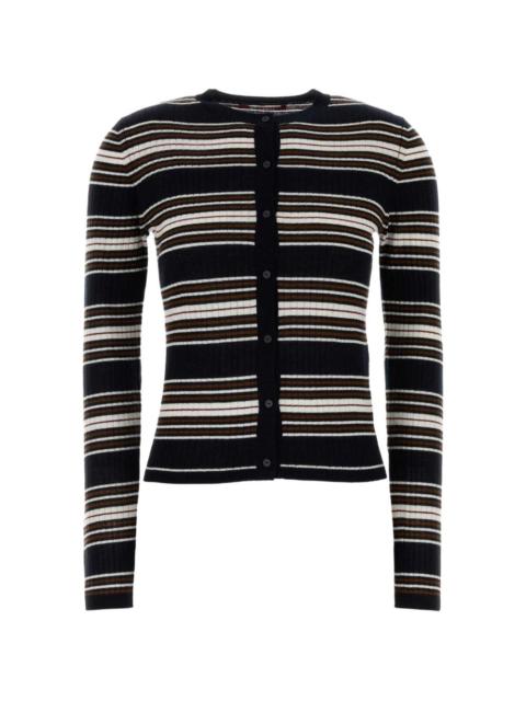 Max Mara striped ribbed-knit silk cardigan
