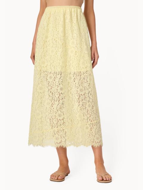 CAMI NYC EFFIE LACE MIDI SKIRT BUTTERCUP