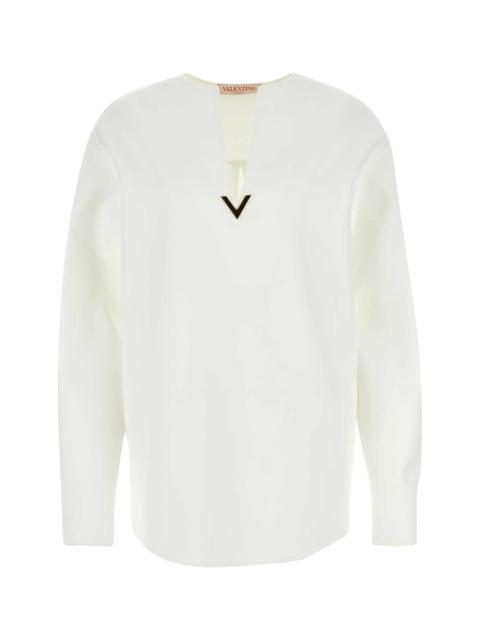 Valentino White Cotton Blend Blouse