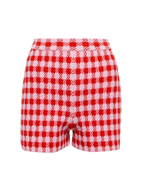 High-rise checked shorts