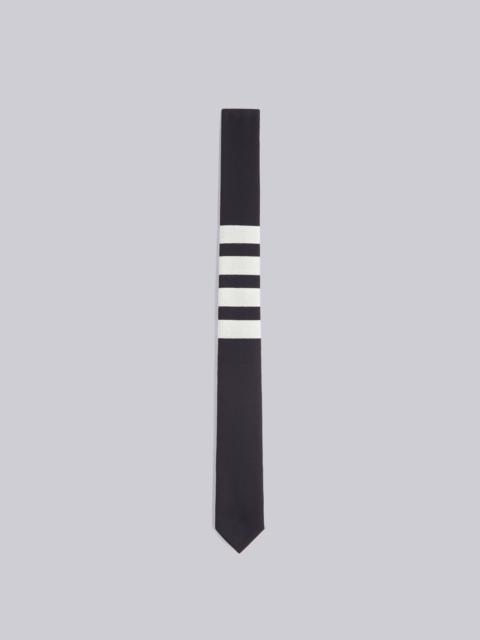 Thom Browne Navy Plain Weave 4-Bar Tie