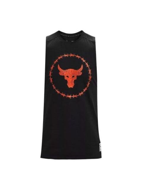 Under Armour Under Armour Project Rock Charged Cotton Tank 'Black Orange' 1361623-001