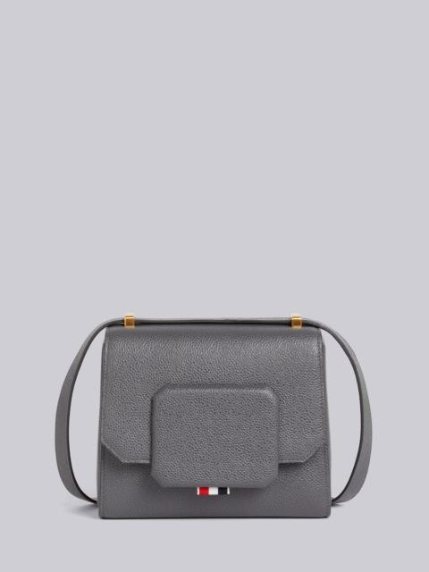 Thom Browne Dark Grey Pebbled Calfskin Small Box Bag