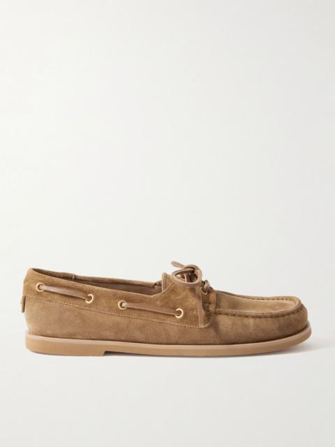 Gianvito Rossi Vandée suede boat shoes Beige