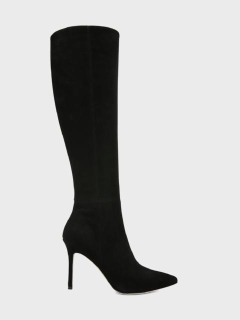 VERONICA BEARD Lisa Suede Stiletto Wide-Calf Knee Boots
