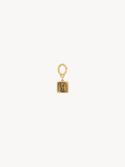 SAINT LAURENT CASSANDRE SQUARE CHARM IN METAL