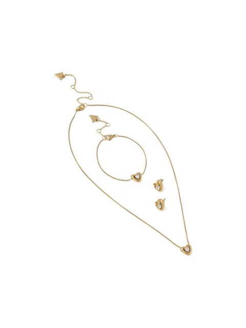 GUESS USA BeLoved heart-pendant necklace set