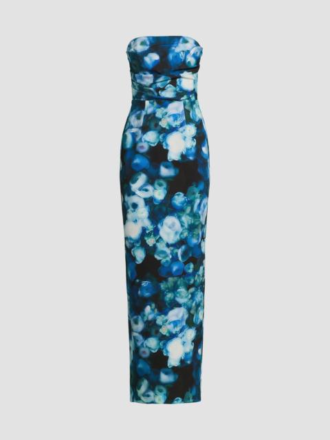 Black Halo Women's Leonora Floral Strapless Gown - Cerulean Corsage