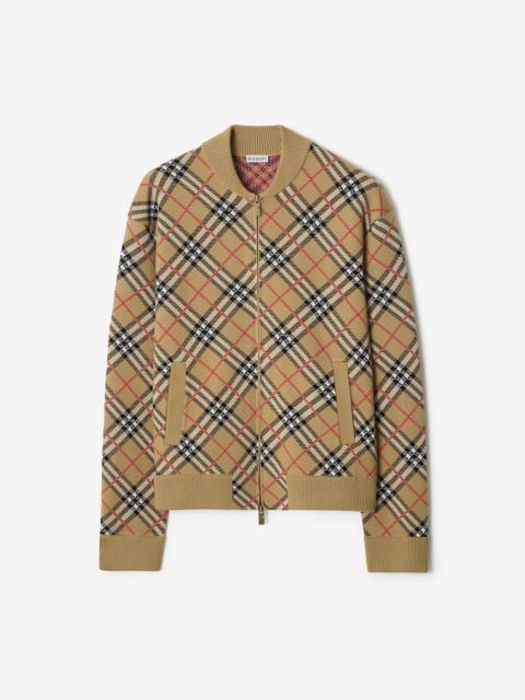 Burberry Check Cotton Wool Bomber Jacket
