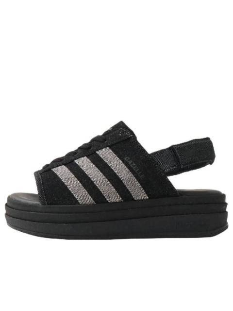 adidas (WMNS) adidas Gazelle Bold Sandals 'Black Silver' KI0007