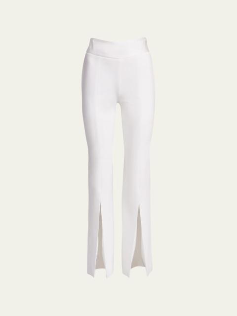 SIMKHAI Satin-Combo Front-Slit Pants