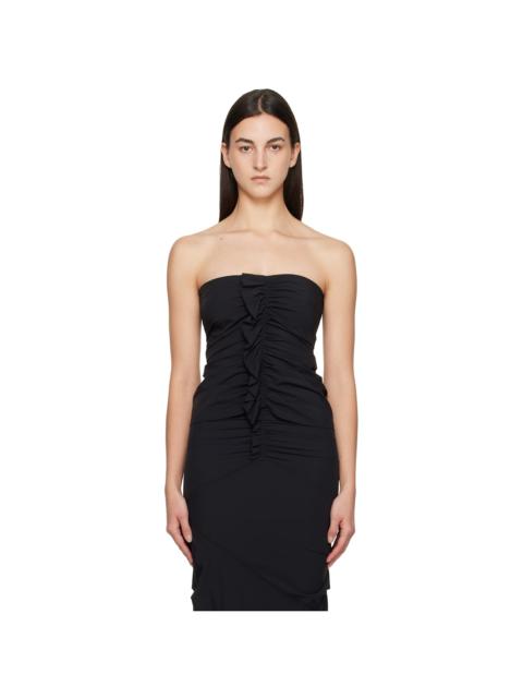 Paris Georgia Black Minimal Ruffle Tube Top