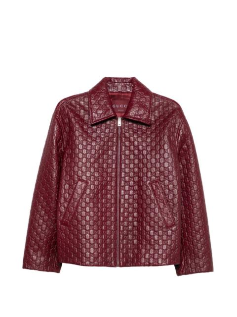 GUCCI embossed GG leather jacket