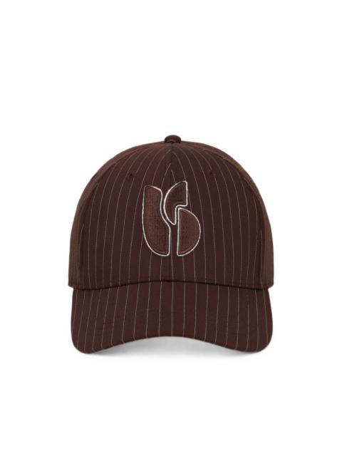 ba&sh Harlow pinstripe logo-embroidered cap